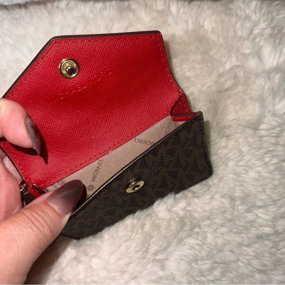 Michael kors kala Red Keychain Card Case Wallet - Picture 3 of 4